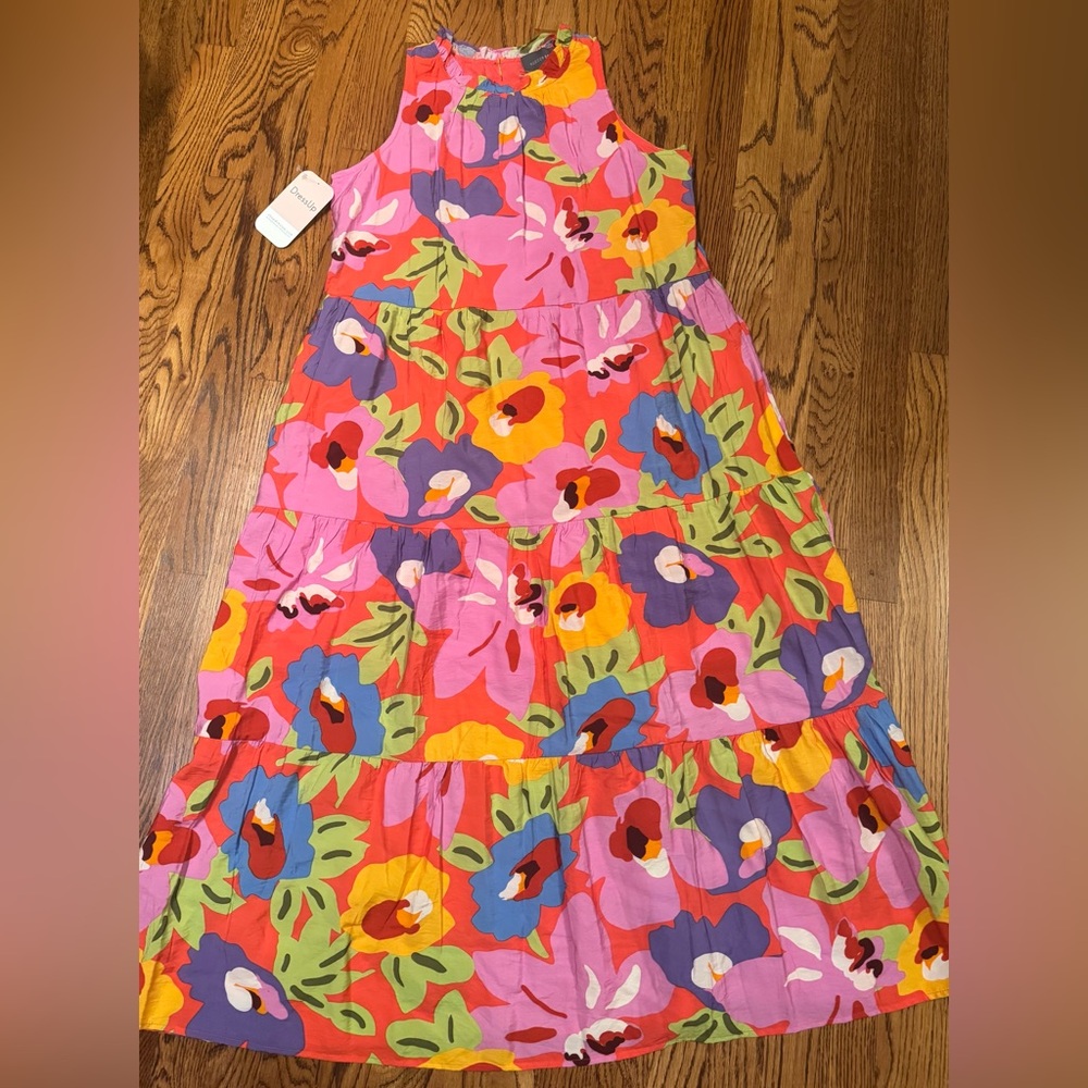 Vibrant Floral Maxi Dress - Multicolor